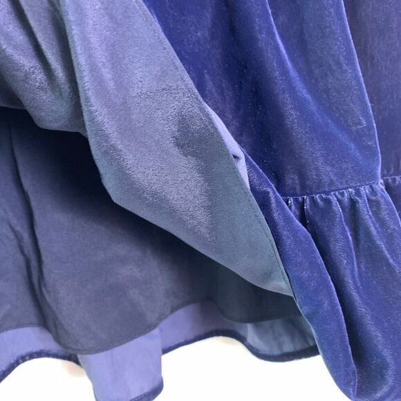 J. Crew Blue Velvet Peplum Mini Skirt w/pockets Size M - Picture 5 of 8